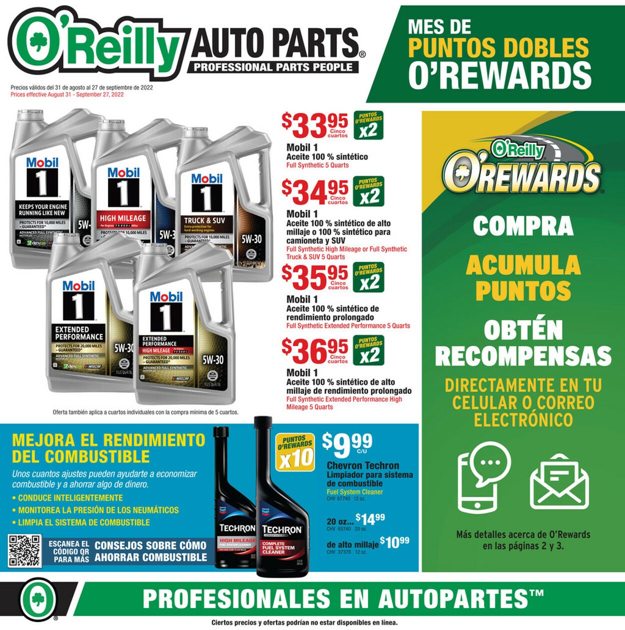 Catalogue O'Reilly Auto Parts from 08/31/2022