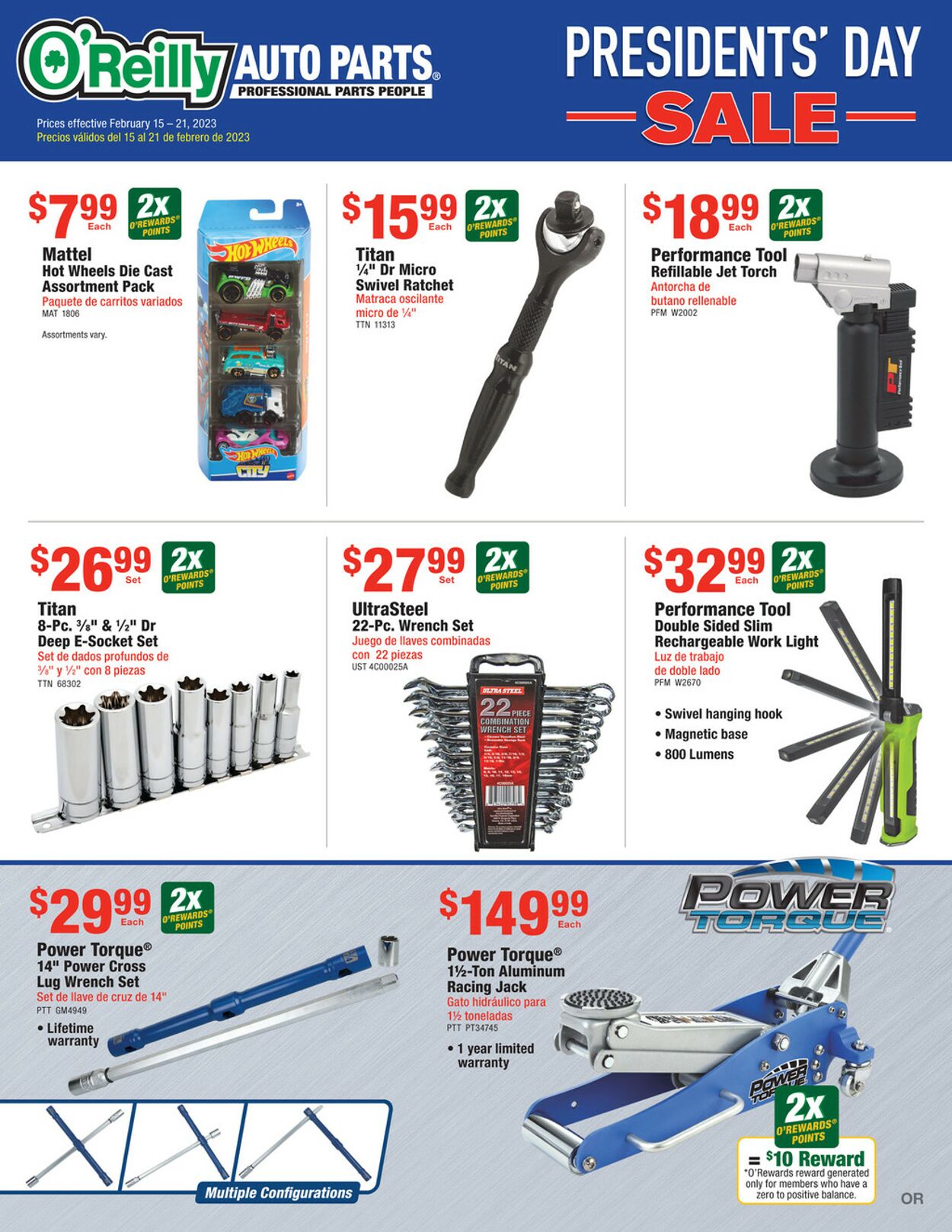 Catalogue O'Reilly Auto Parts from 02/15/2023