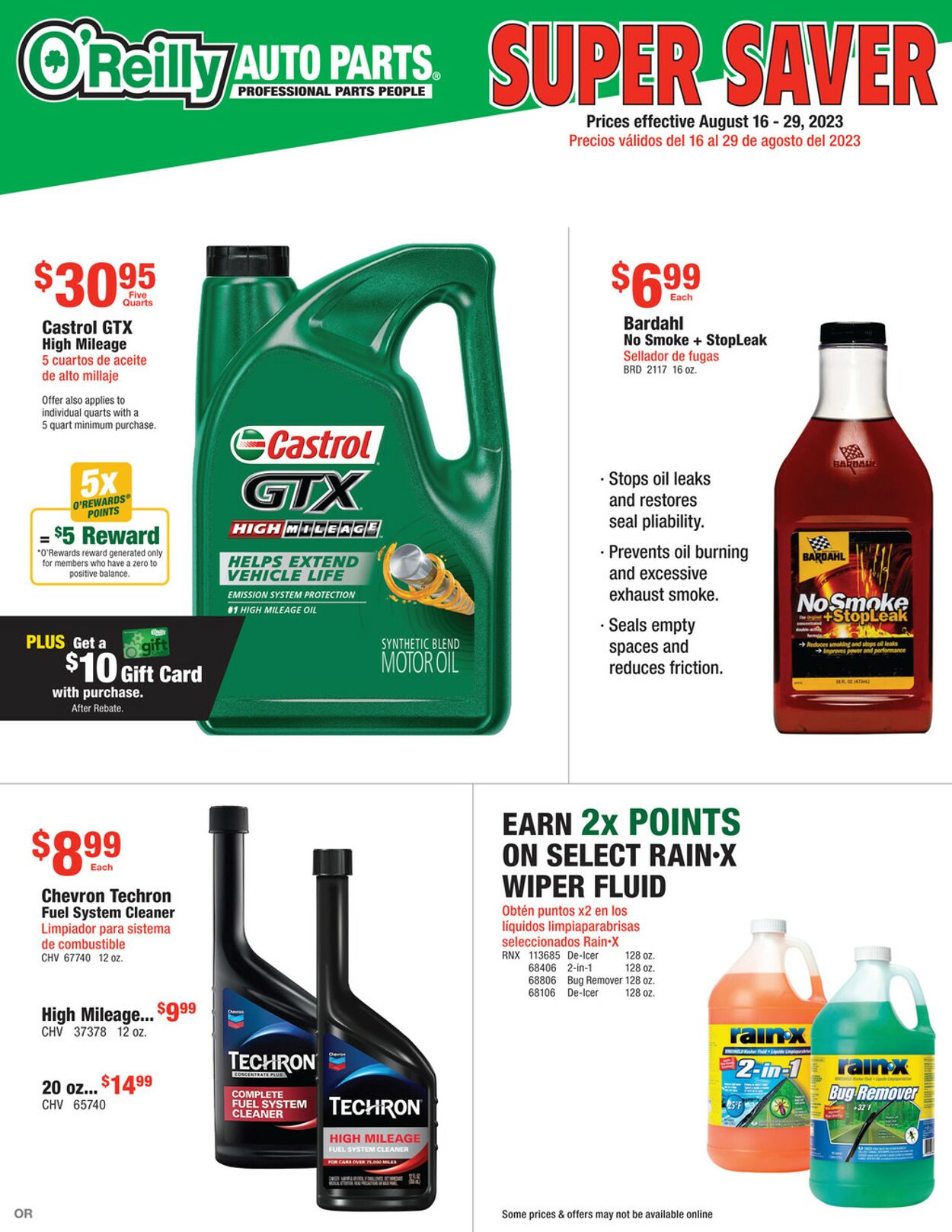 Catalogue O'Reilly Auto Parts from 08/16/2023