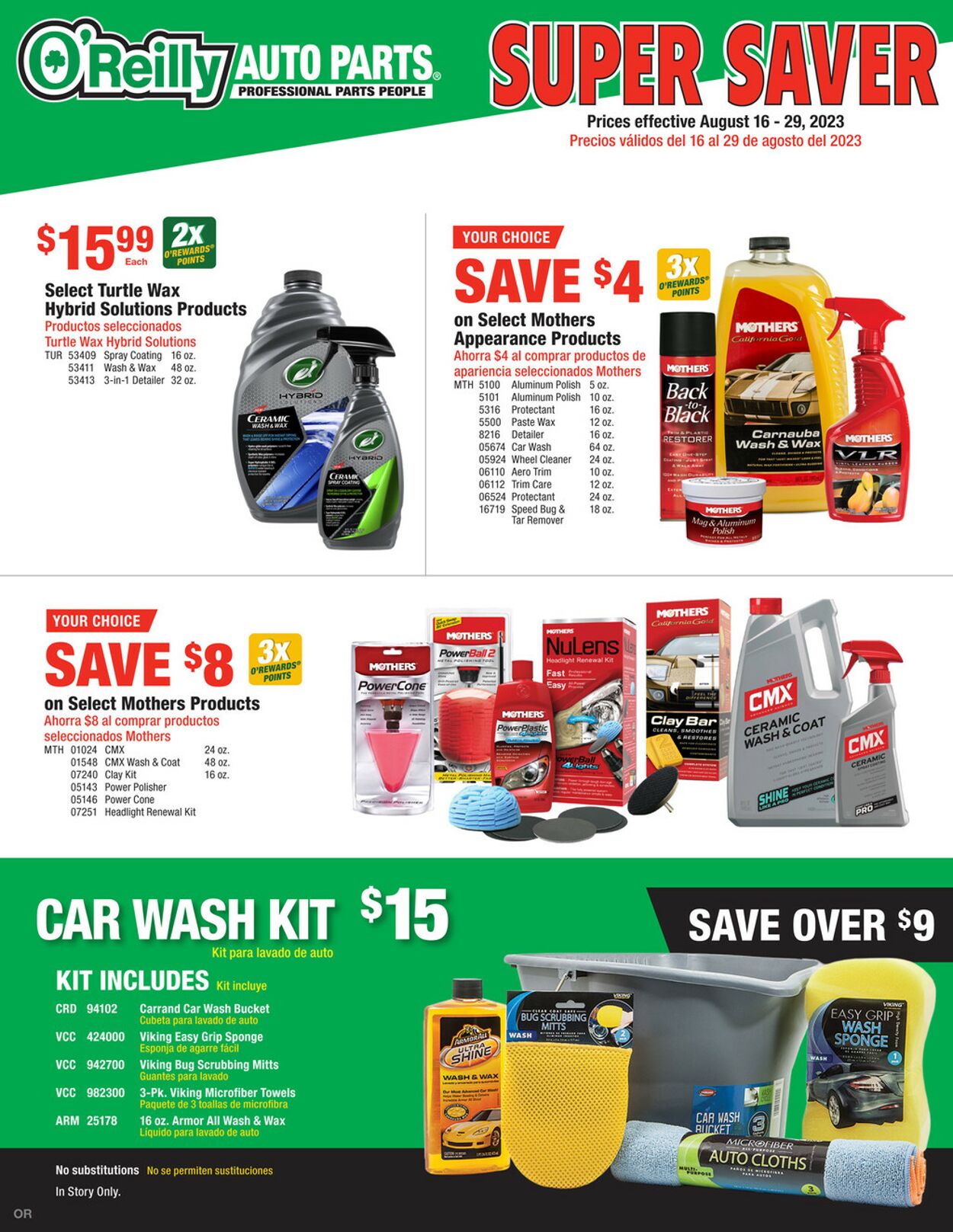 Catalogue O'Reilly Auto Parts from 08/16/2023