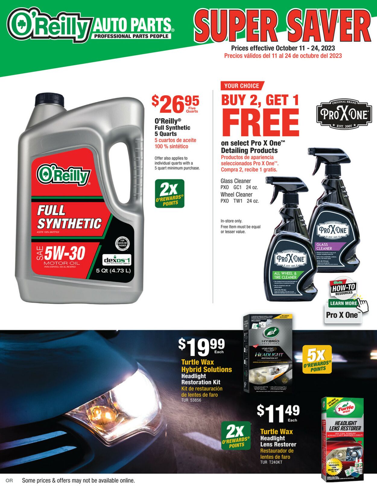 Catalogue O'Reilly Auto Parts from 10/11/2023