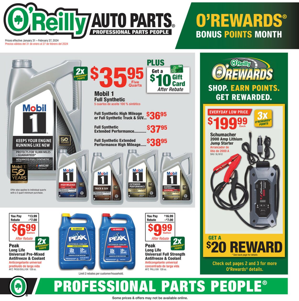 Catalogue O'Reilly Auto Parts from 01/31/2024