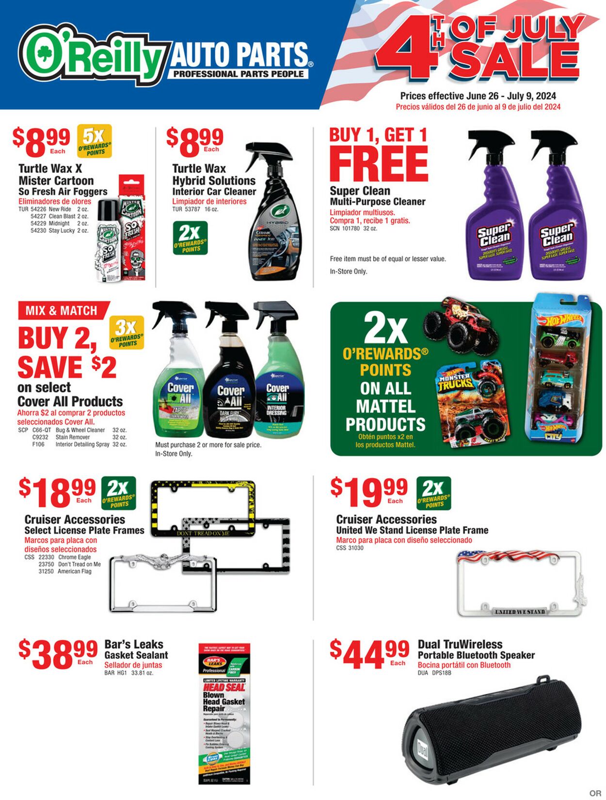 Catalogue O'Reilly Auto Parts from 06/26/2024