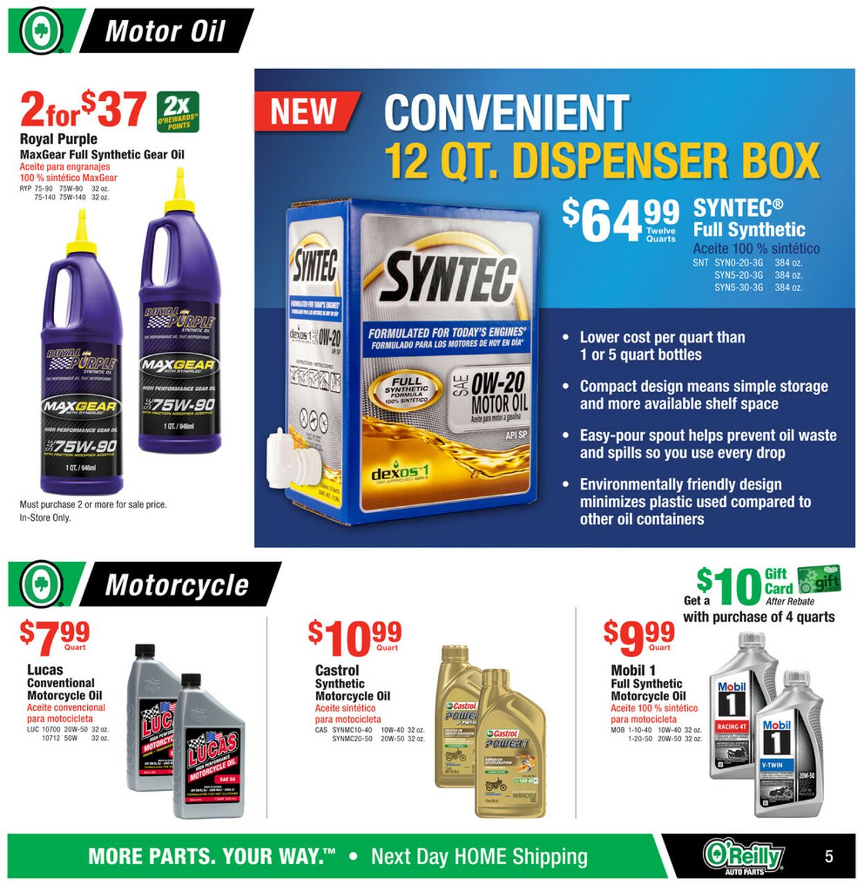 Catalogue O'Reilly Auto Parts from 07/31/2024