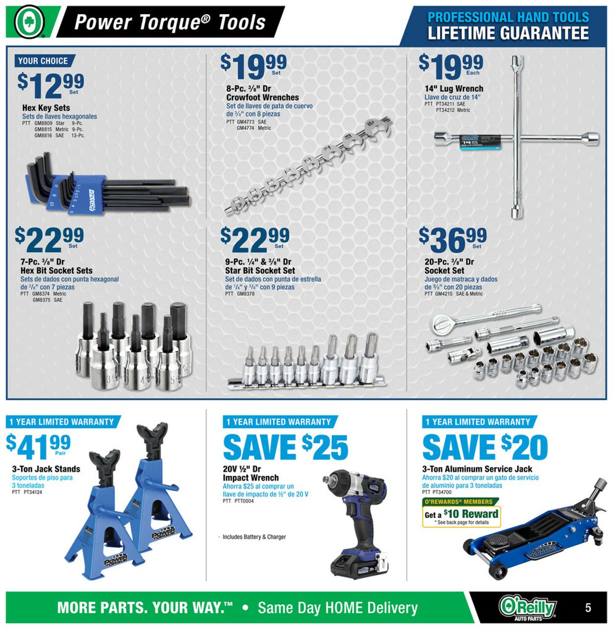 Catalogue O'Reilly Auto Parts from 09/25/2024