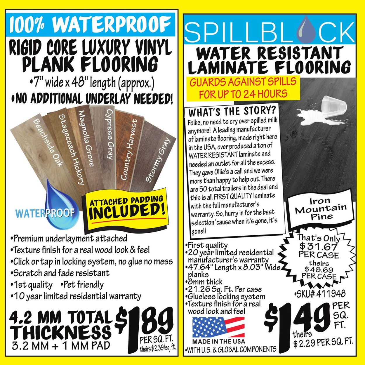 Ollie S Cur Weekly Ad 04 01 06, Ollies Waterproof Laminate Flooring