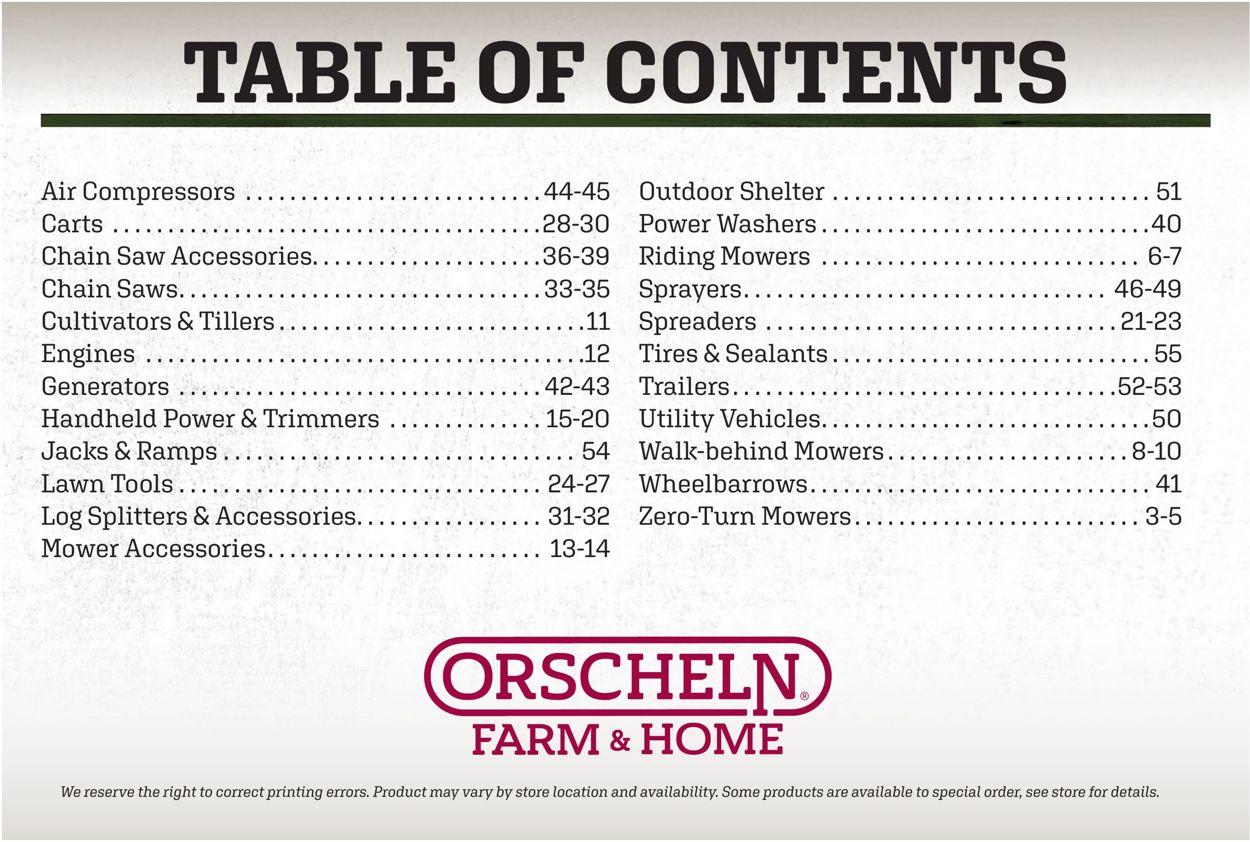 Catalogue Orscheln Farm and Home from 02/16/2020