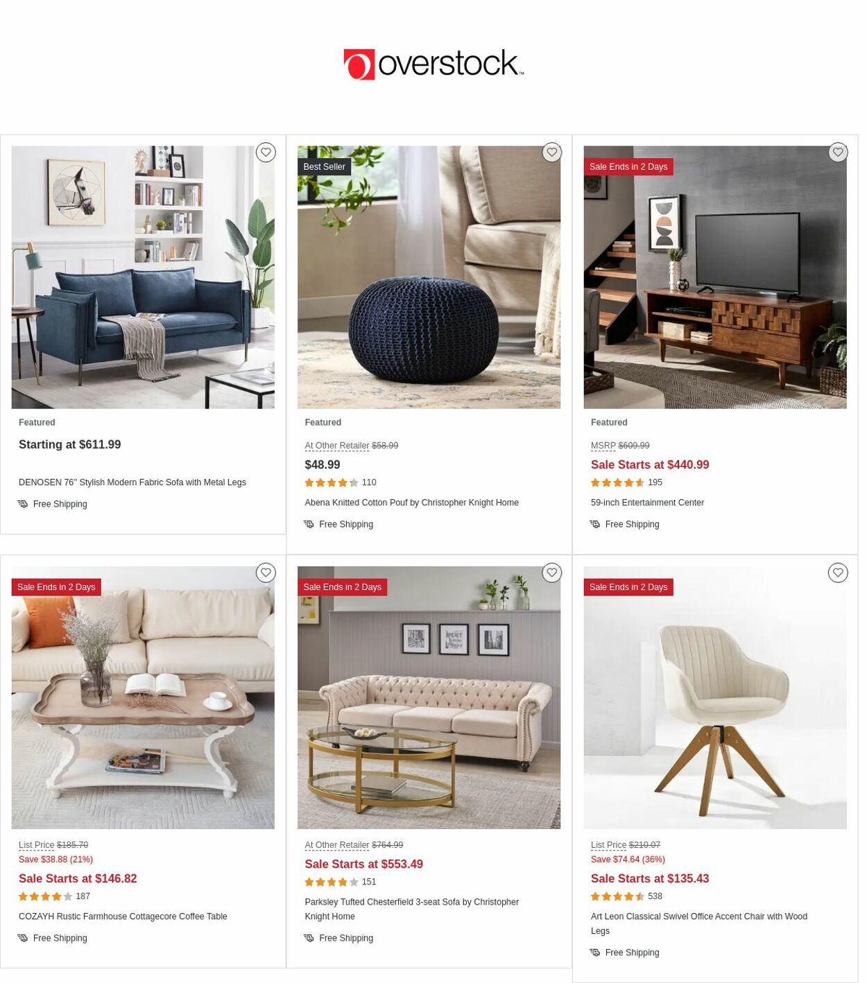 Catalogue Overstock from 03/30/2023