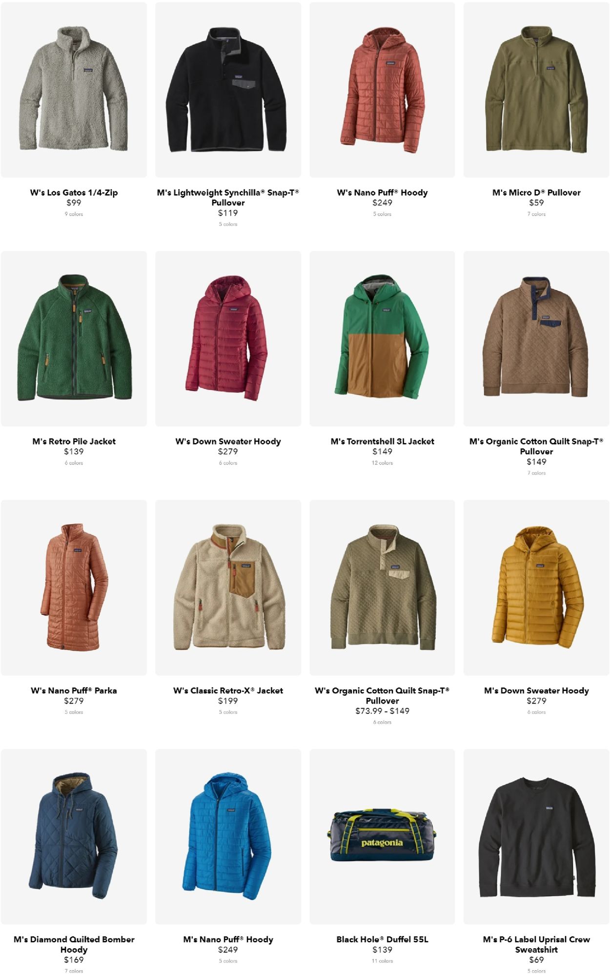 Catalogue Patagonia Black Friday 2020 from 11/12/2020