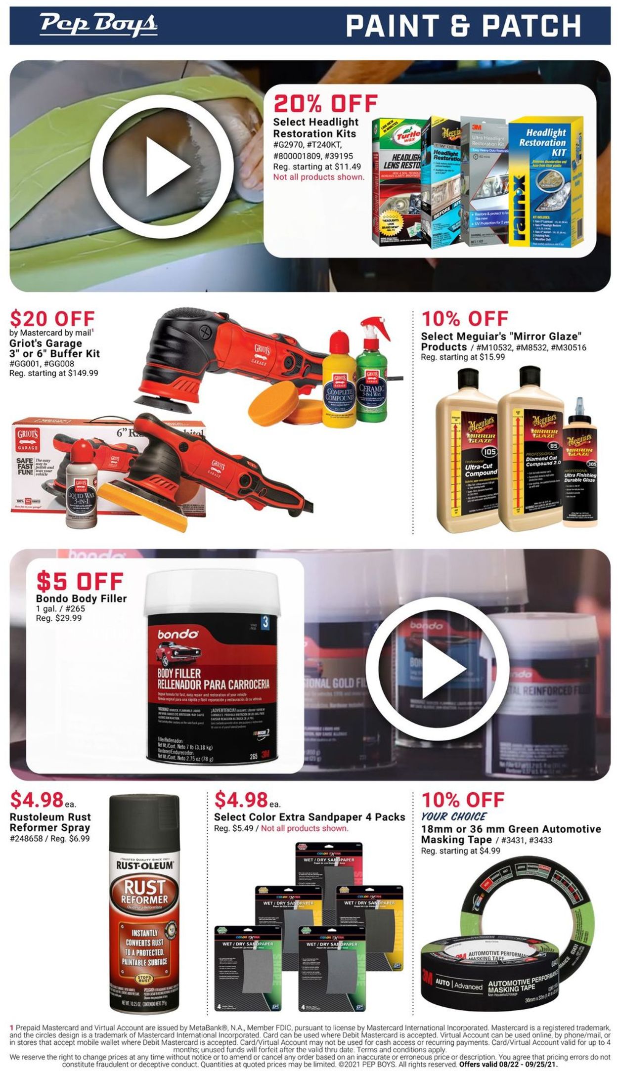 Catalogue Pep Boys from 08/22/2021