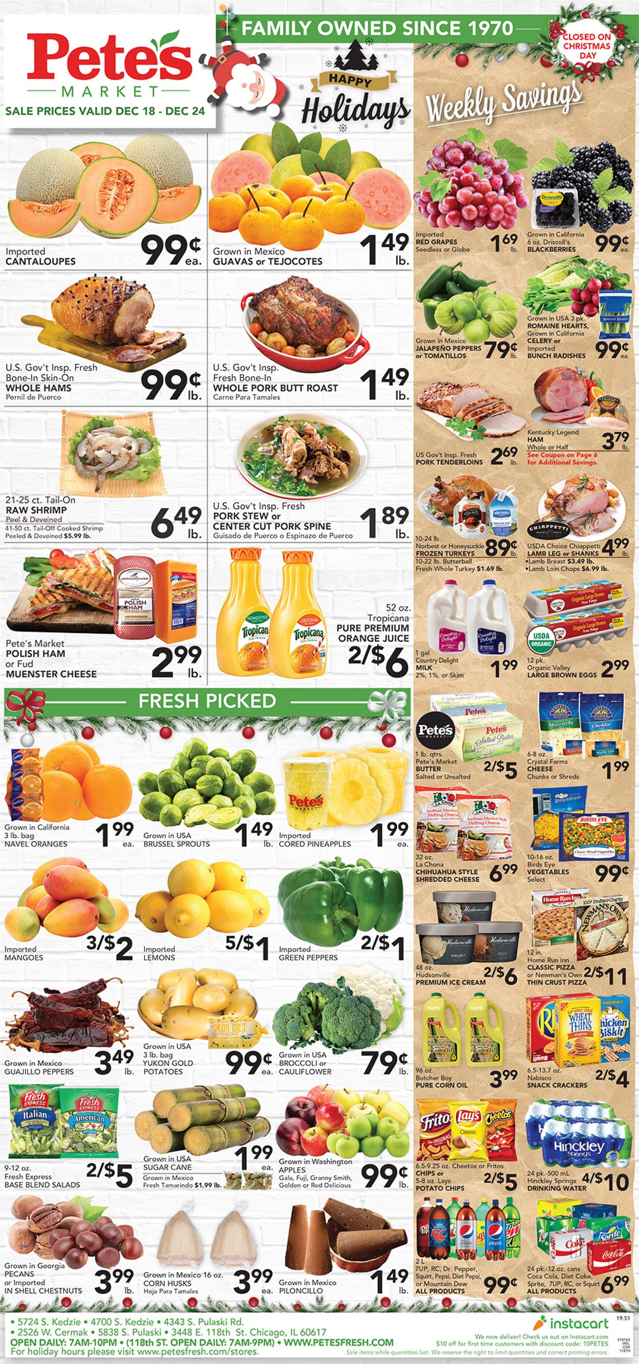 Catalogue Pete's Fresh Market - Holidays Ad 2019 from 12/18/2019