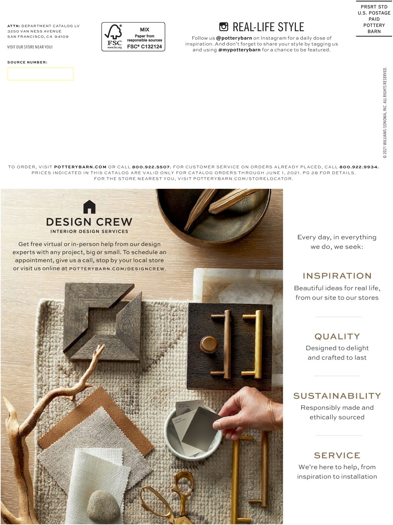 Catalogue Pottery Barn from 05/25/2021