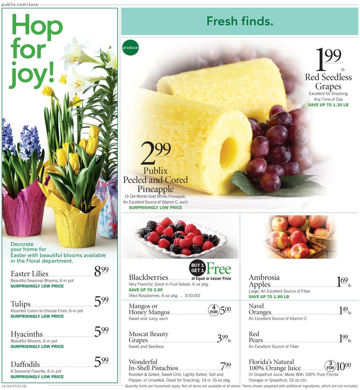 Catalogue Publix EASTER 2022 from 04/07/2022