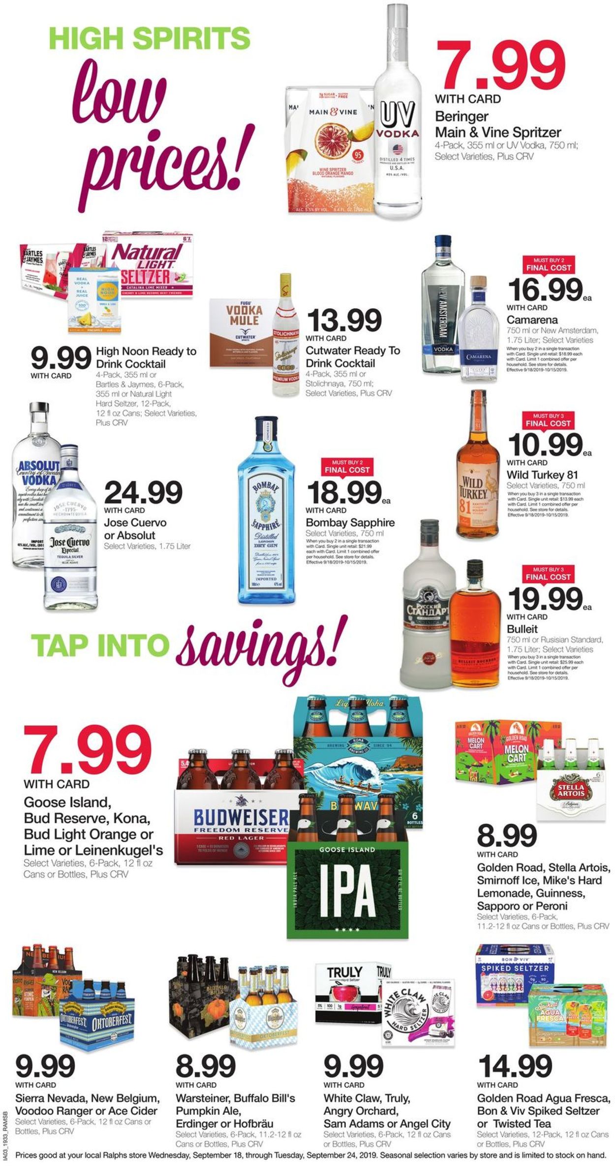 Catalogue Ralphs from 09/18/2019
