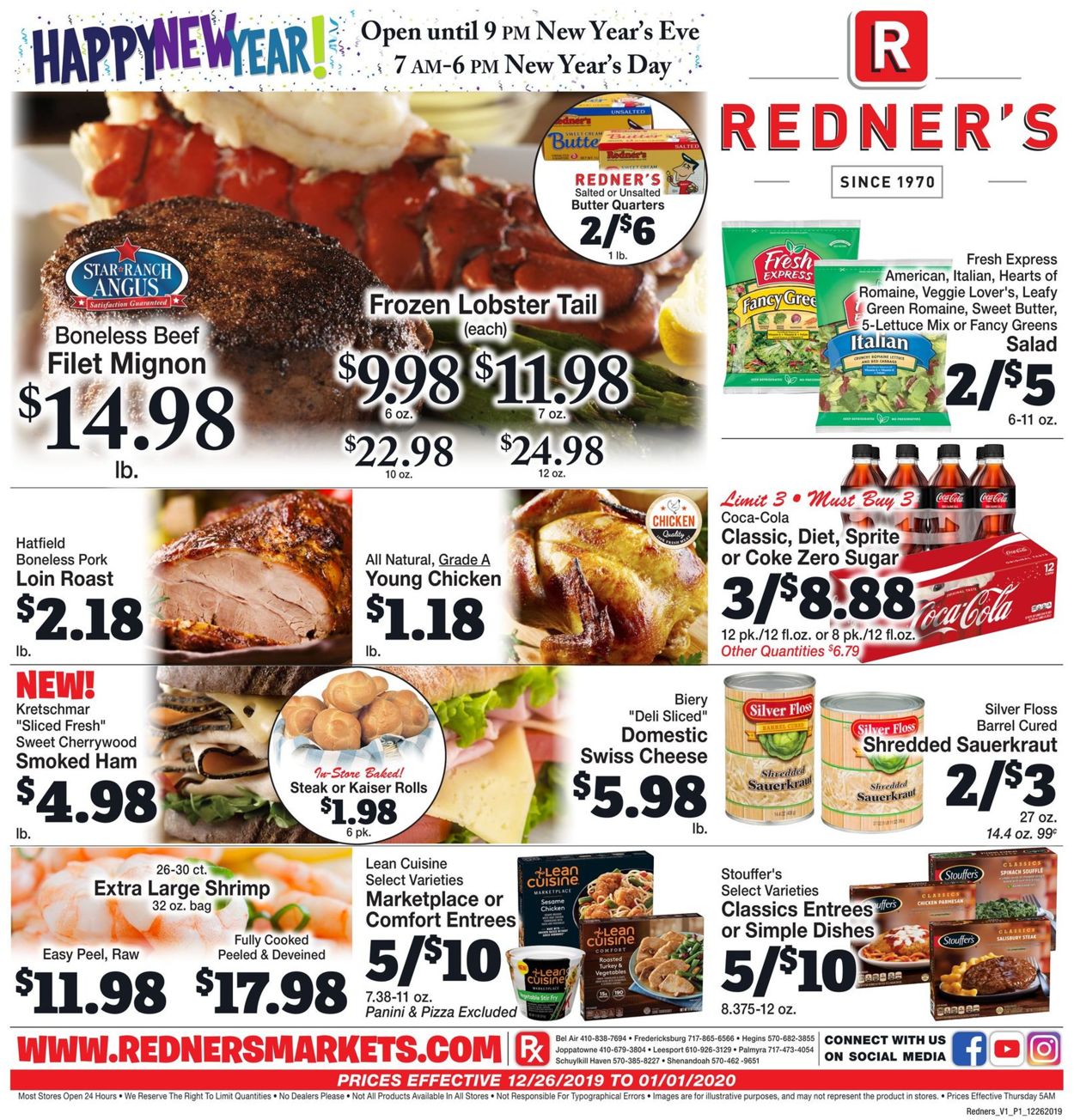 Catalogue Redner’s Warehouse Market - New Year's Ad 2019/2020 from 12/26/2019