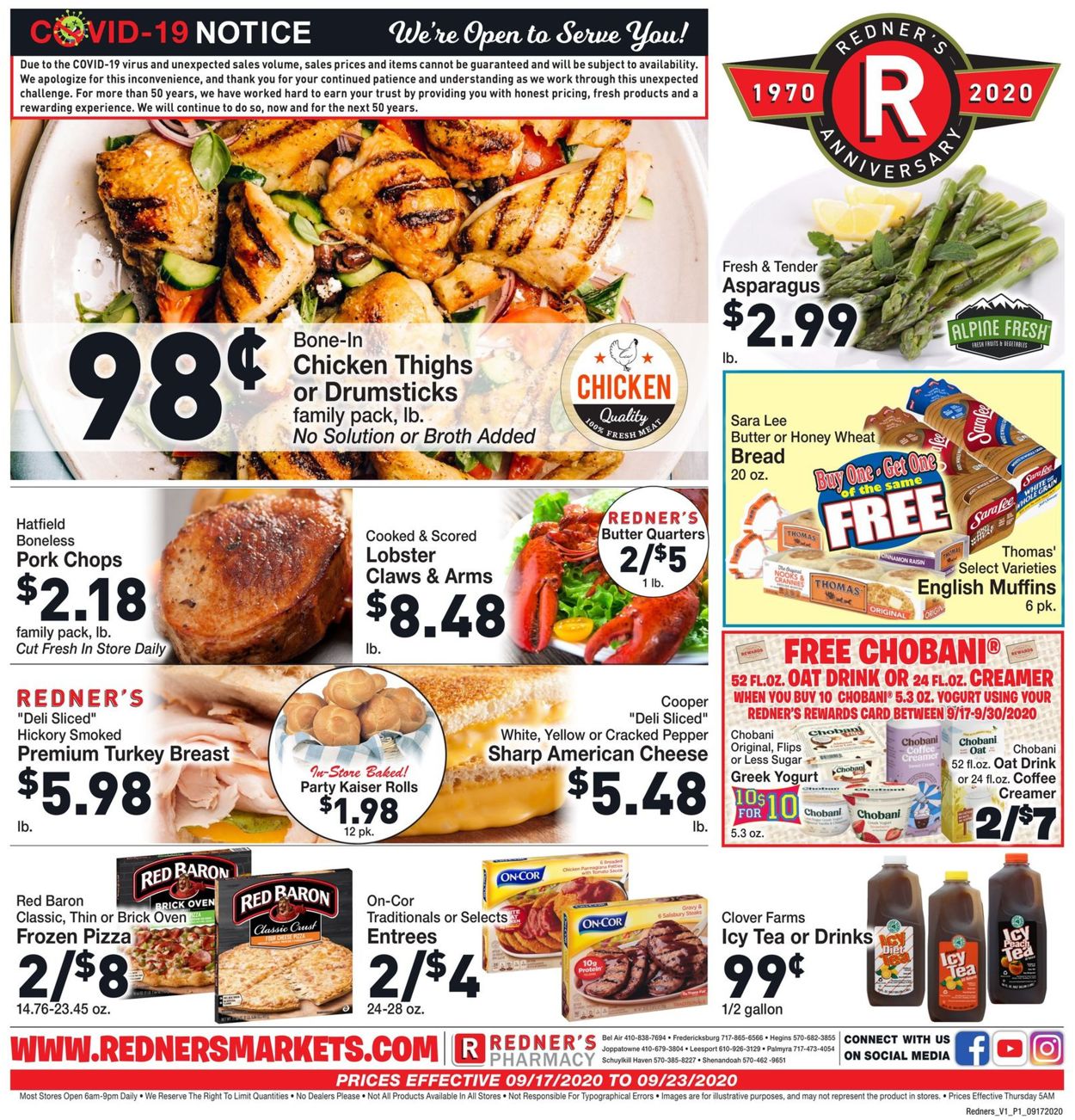 Catalogue Redner’s Warehouse Market from 09/17/2020