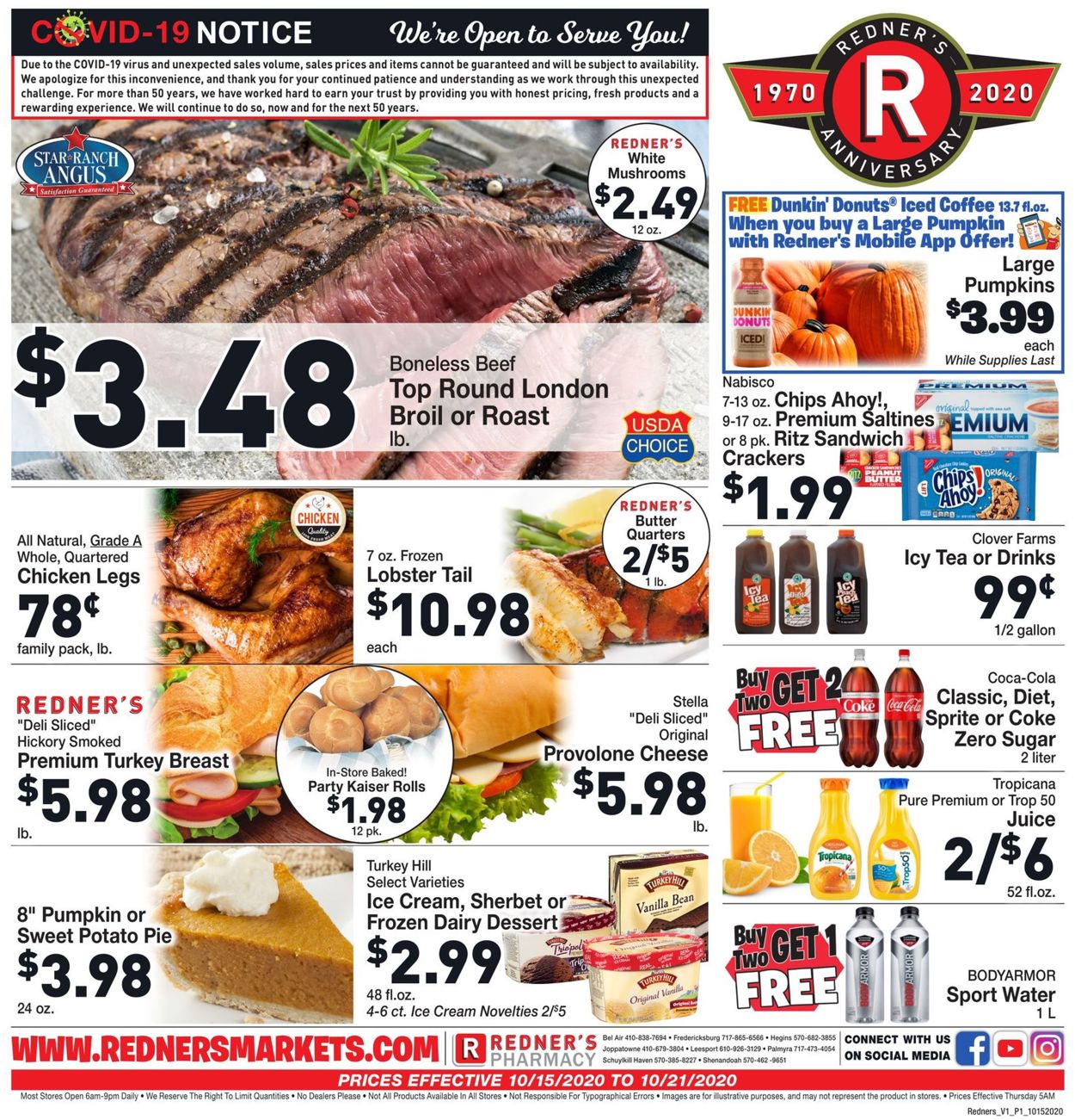 Catalogue Redner’s Warehouse Market from 10/15/2020