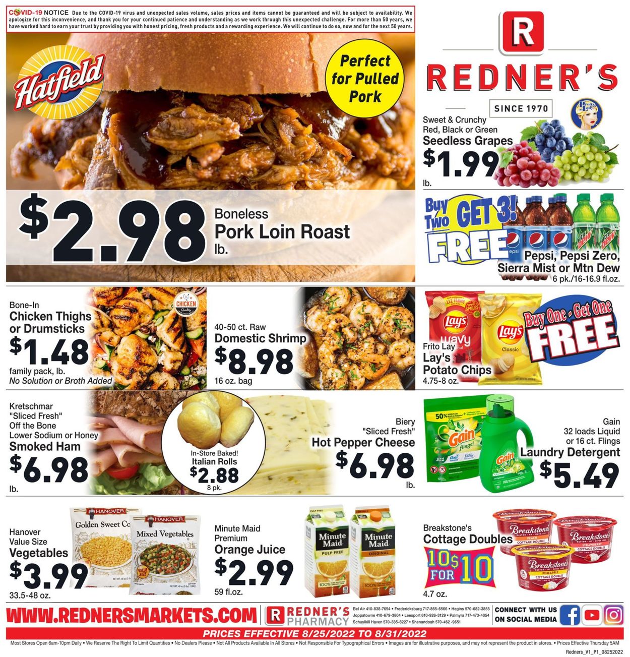 Catalogue Redner’s Warehouse Market from 08/25/2022