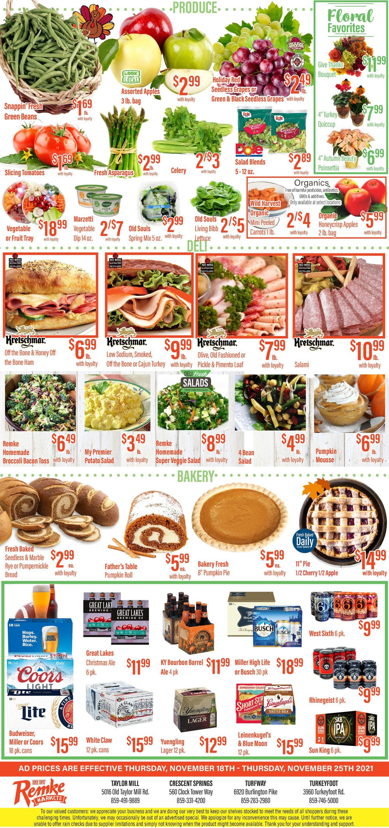 Catalogue Remke Markets THANKSGIVING 2021 from 11/18/2021