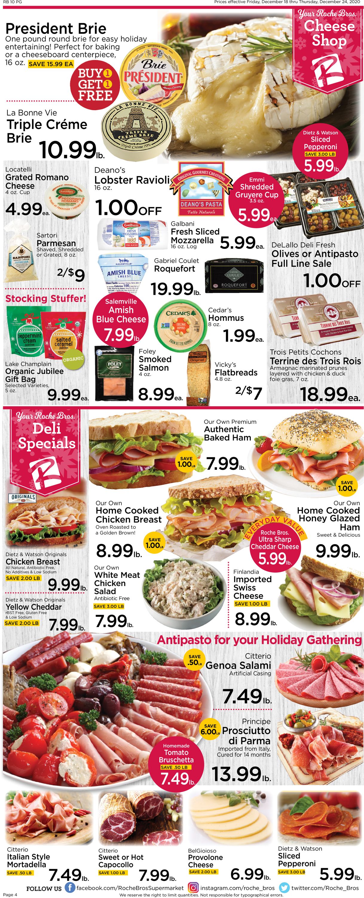 Catalogue Roche Bros. Supermarkets Christmas Ad 2020 from 12/18/2020