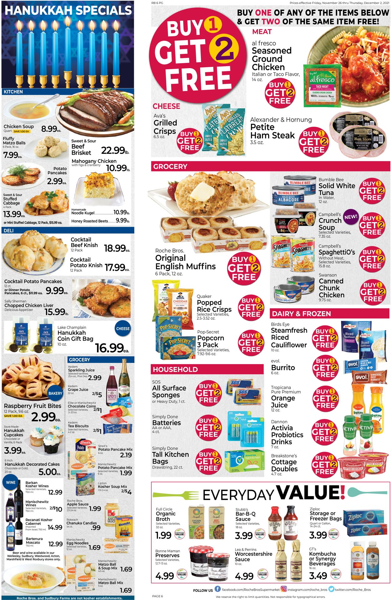 Catalogue Roche Bros. Supermarkets from 11/26/2021