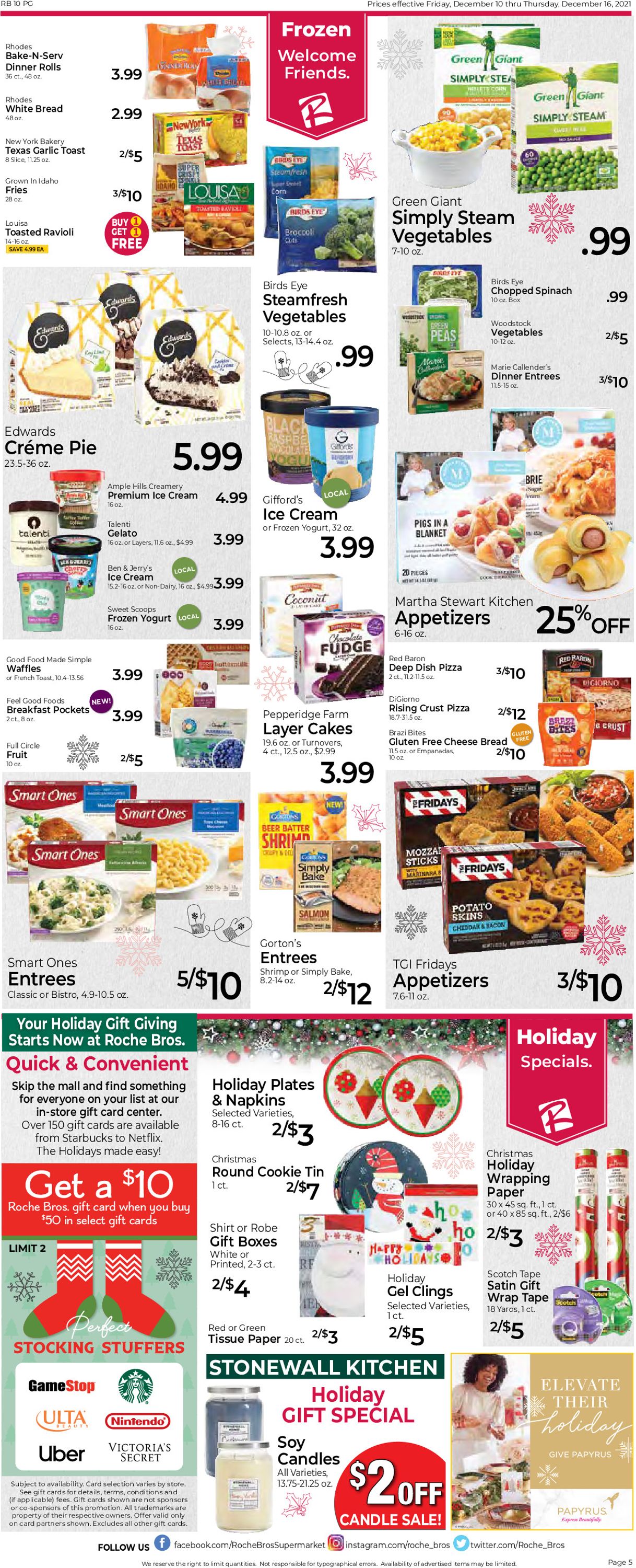 Catalogue Roche Bros. Supermarkets HOLIDAY 2021 from 12/10/2021