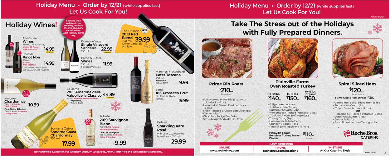 Catalogue Roche Bros. Supermarkets HOLIDAY 2021 from 12/10/2021