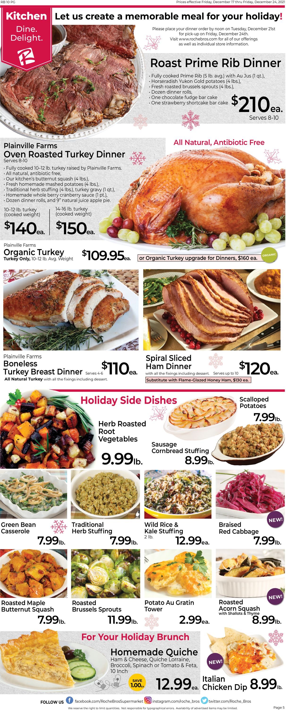 Catalogue Roche Bros. Supermarkets HOLIDAY 2021 from 12/17/2021