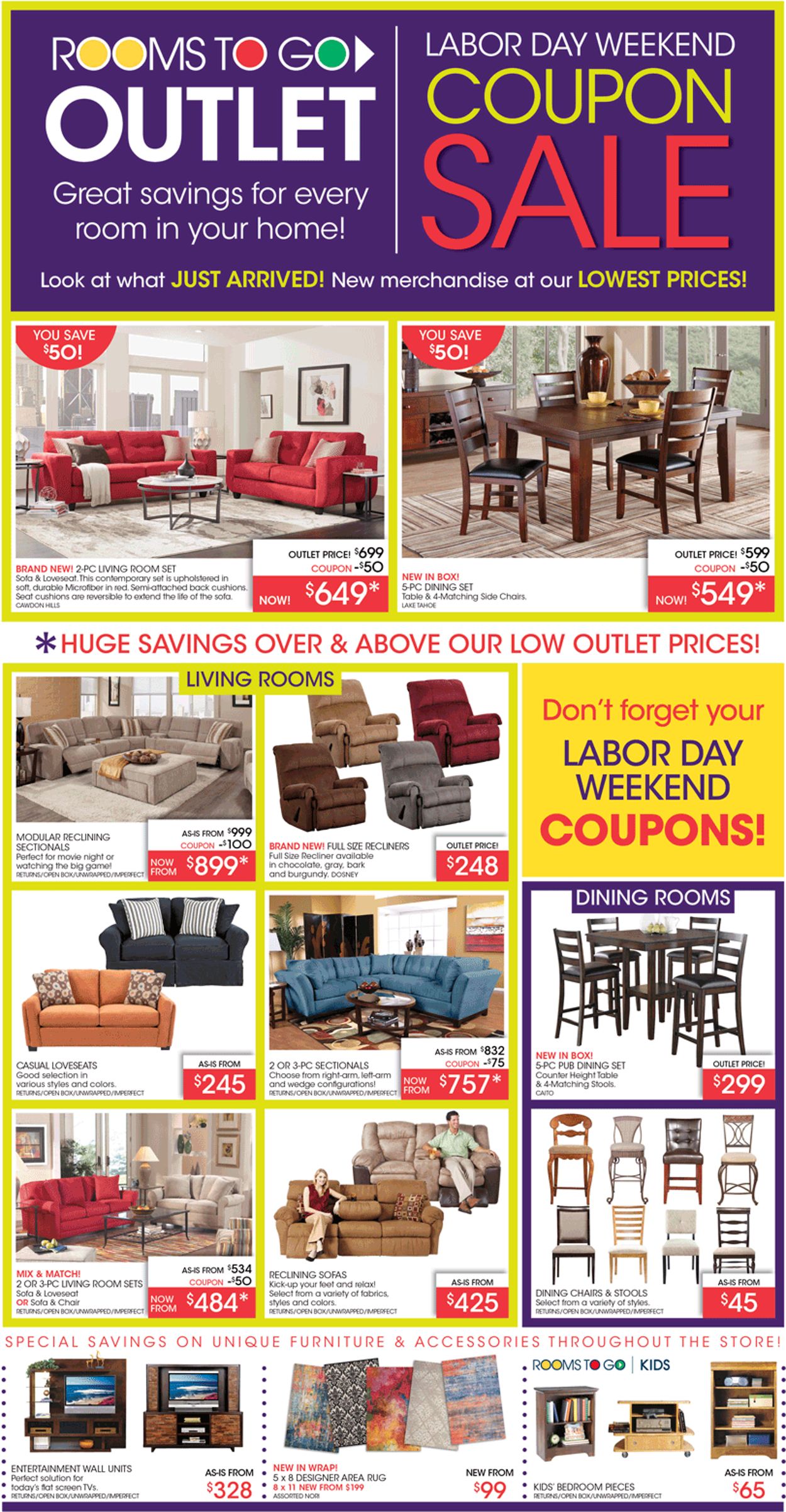 Rooms To Go Furniture Outlet - Warehouse Discounts & Clearance