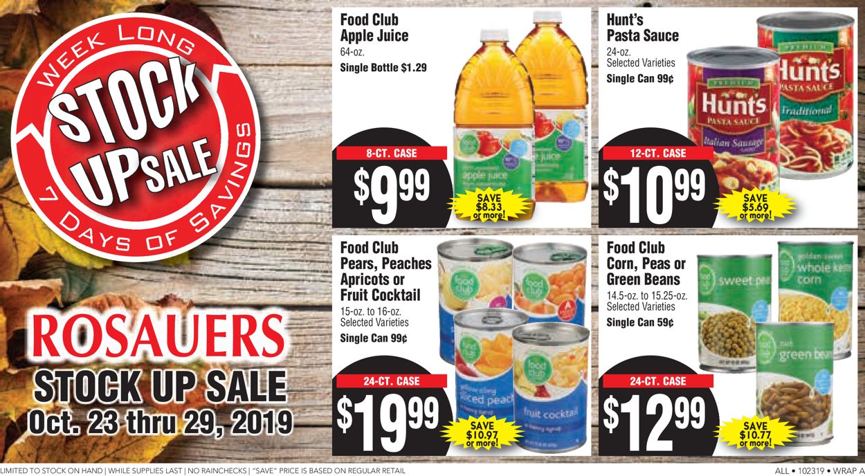 Catalogue Rosauers from 10/23/2019