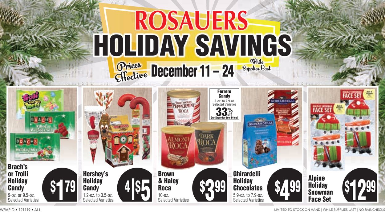 Catalogue Rosauers - Holiday Ad 2019 from 12/11/2019