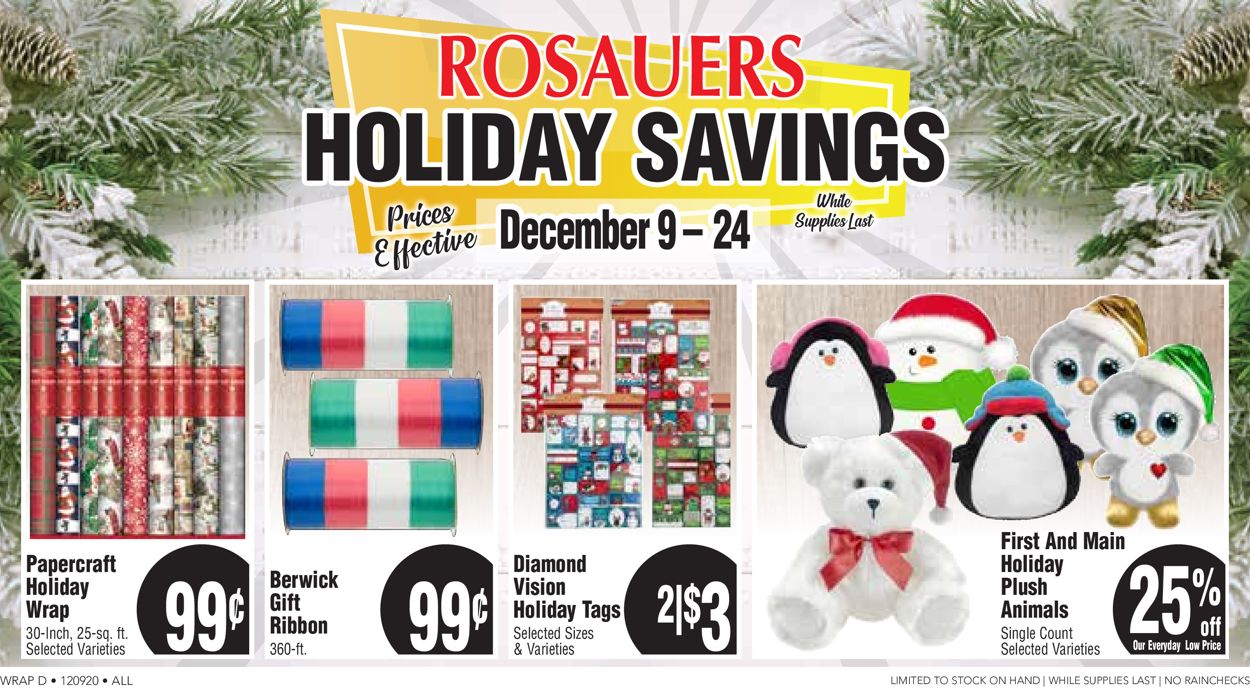 Catalogue Rosauers Holiday savings 2020 from 12/09/2020