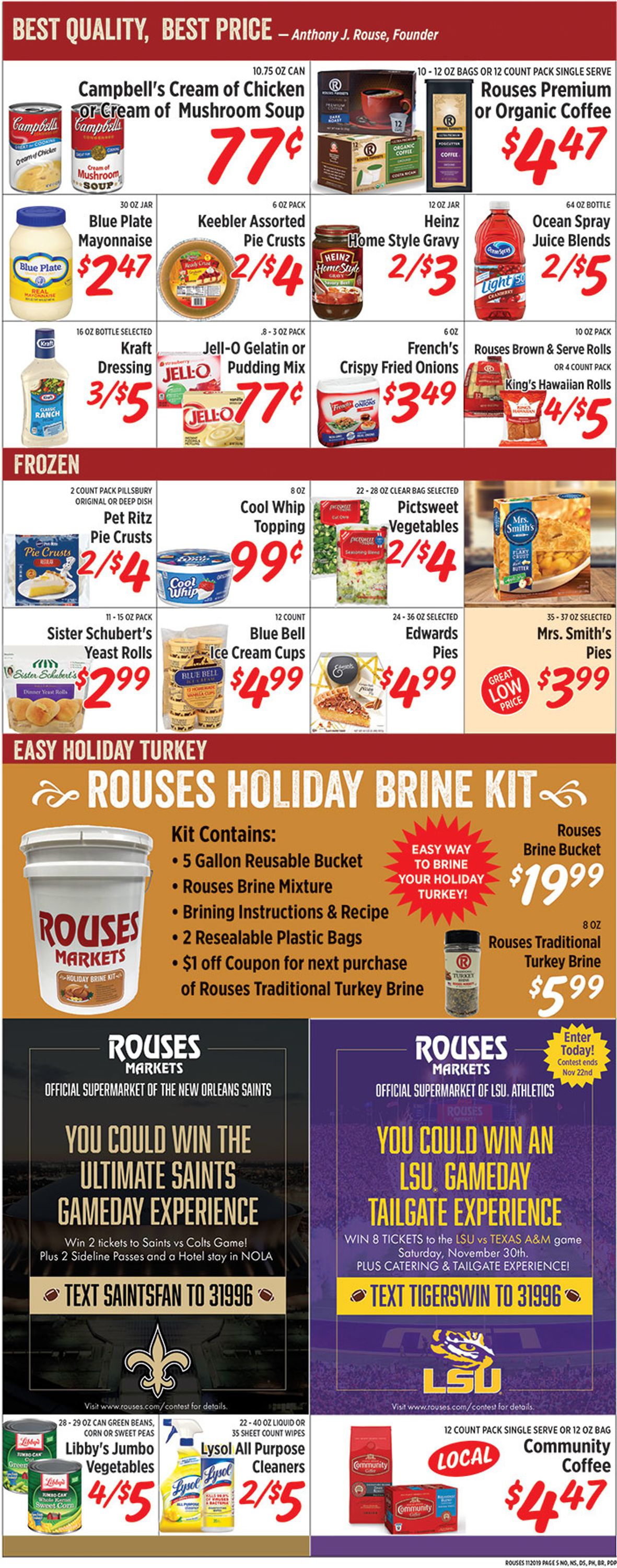 Catalogue Rouses from 11/20/2019
