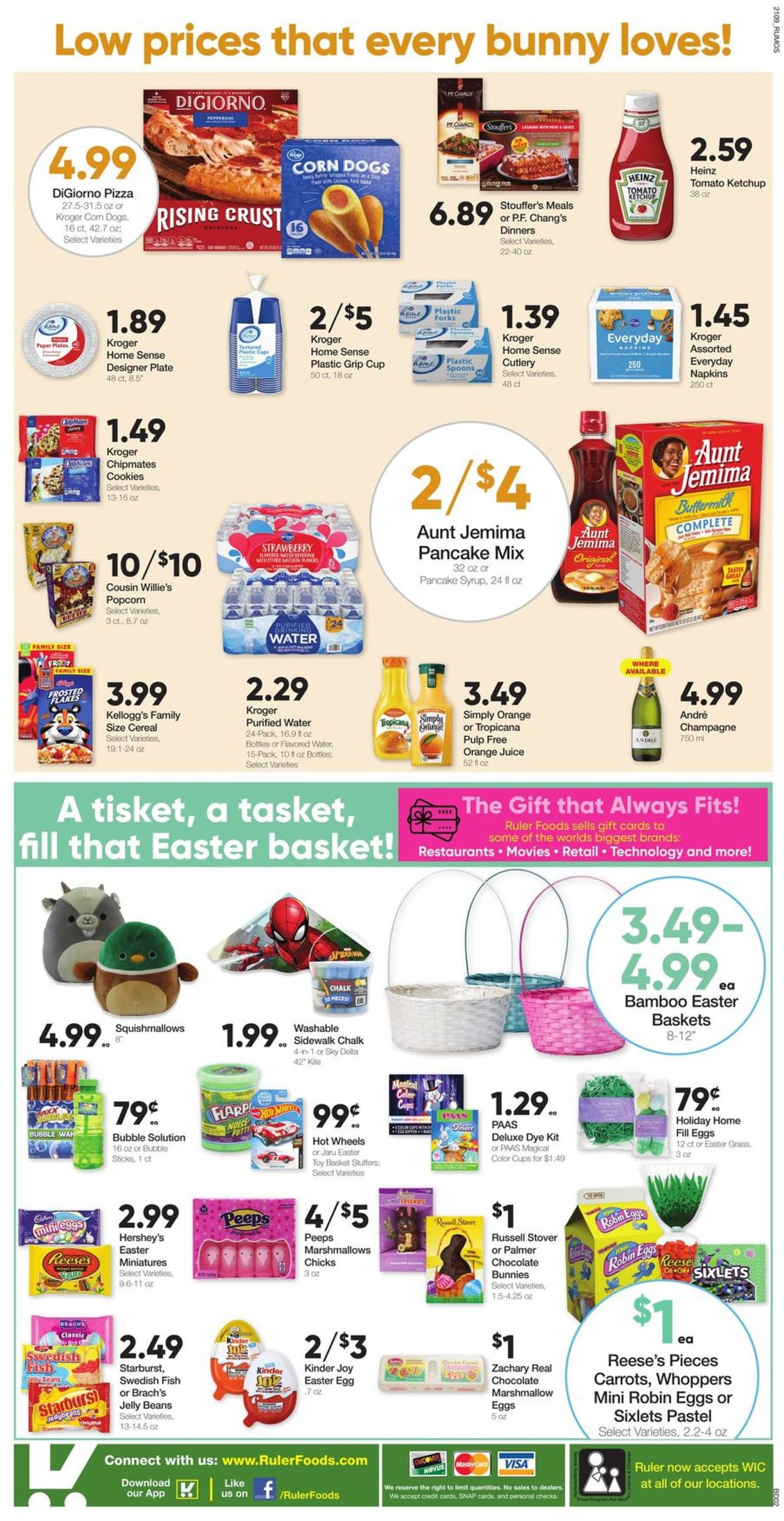 Catalogue Ruler Foods - Easter 2021 ad from 03/31/2021