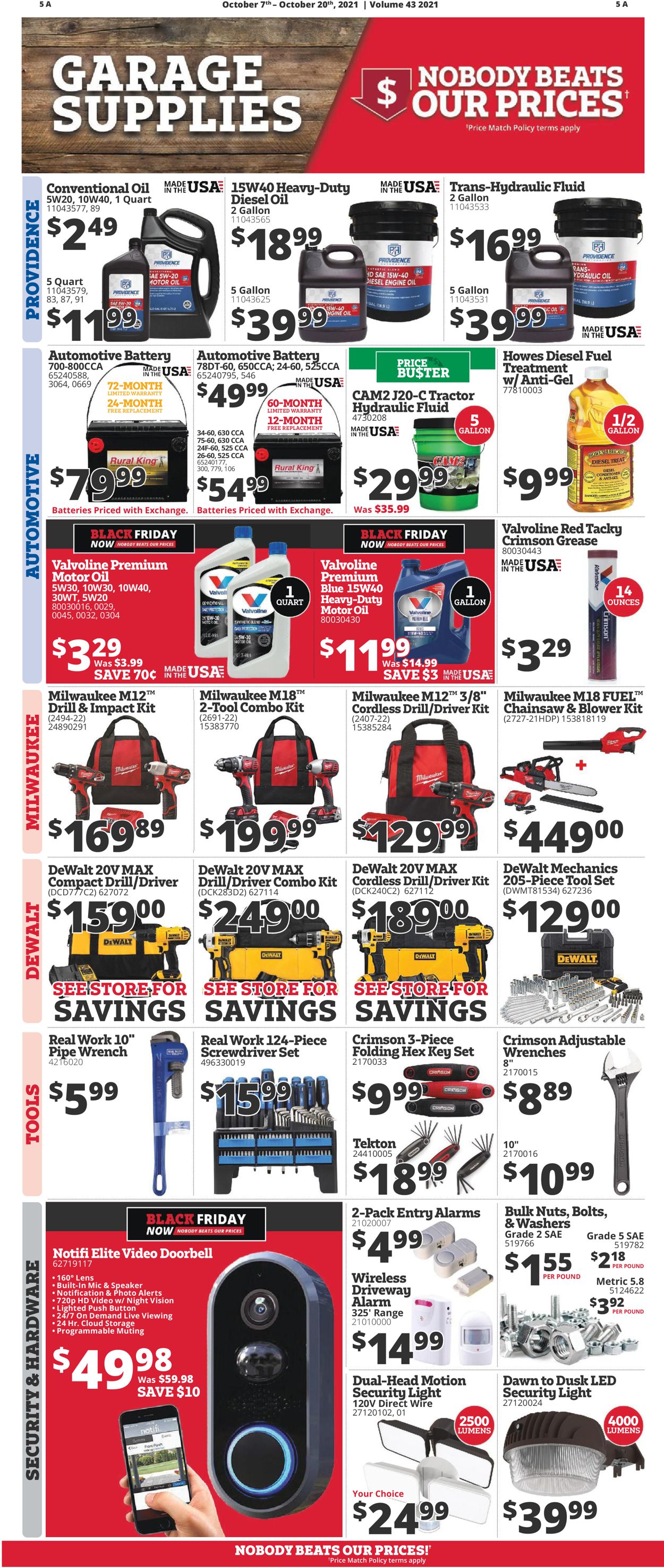 Catalogue Rural King EARLY BLACK FRIDAY 2021 AD from 10/07/2021
