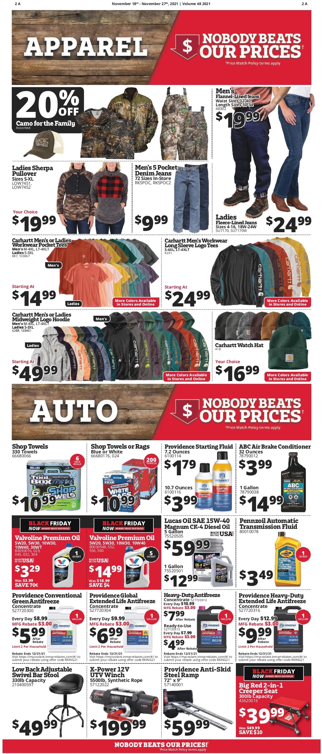 Catalogue Rural King BLACK FRIDAY AD 2021 from 11/18/2021