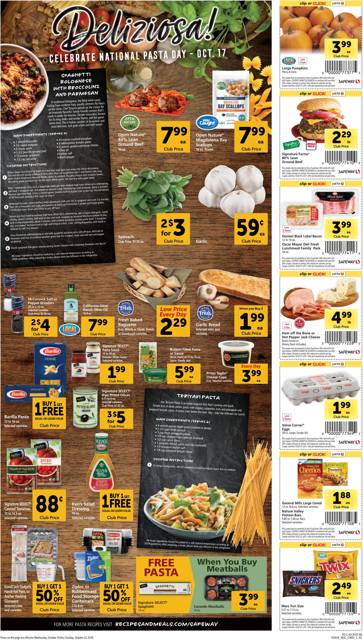 Catalogue Safeway from 10/16/2019