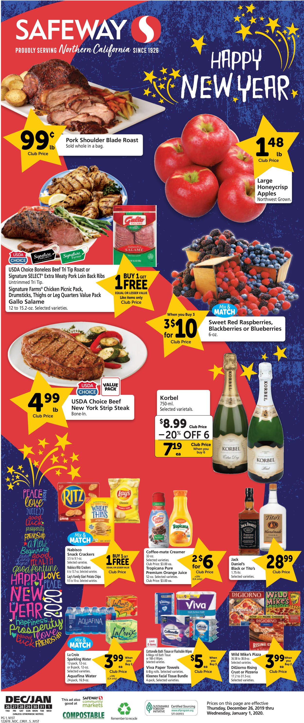 Catalogue Safeway - New Year Ad 2019 from 12/26/2019
