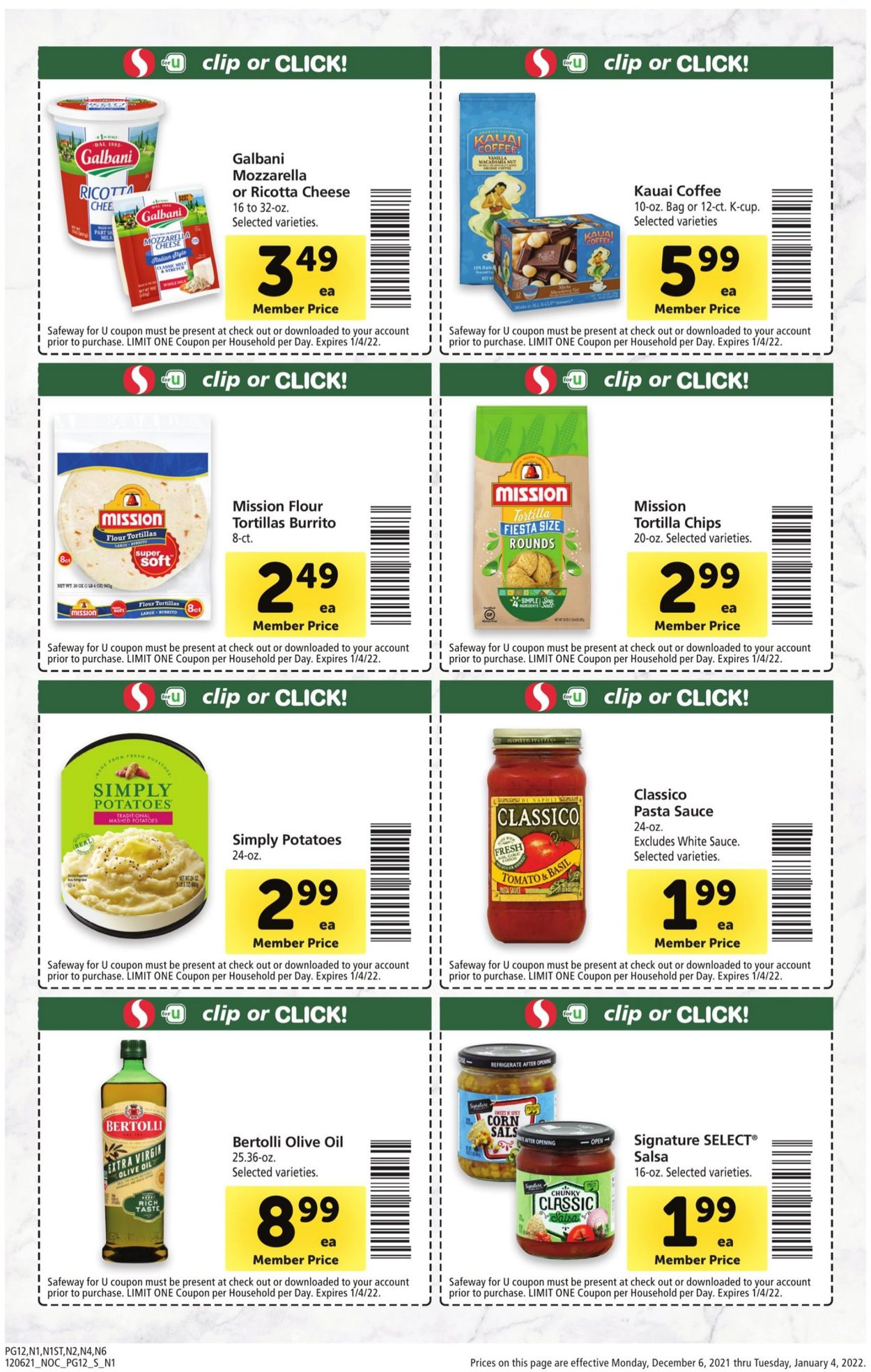 Catalogue Safeway HOLIDAY 2021 from 12/06/2021