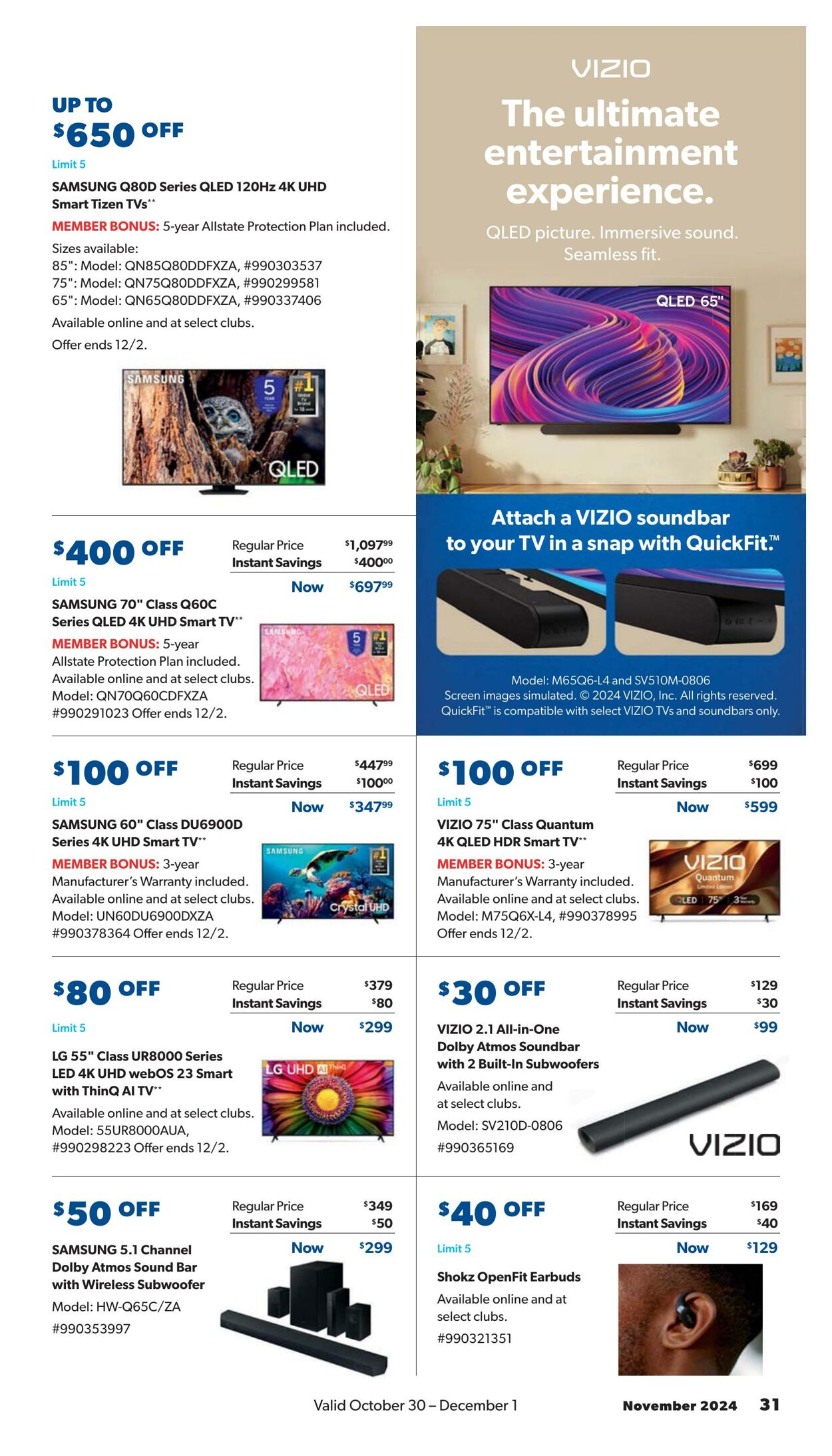 Catalogue Sam's Club from 10/30/2024