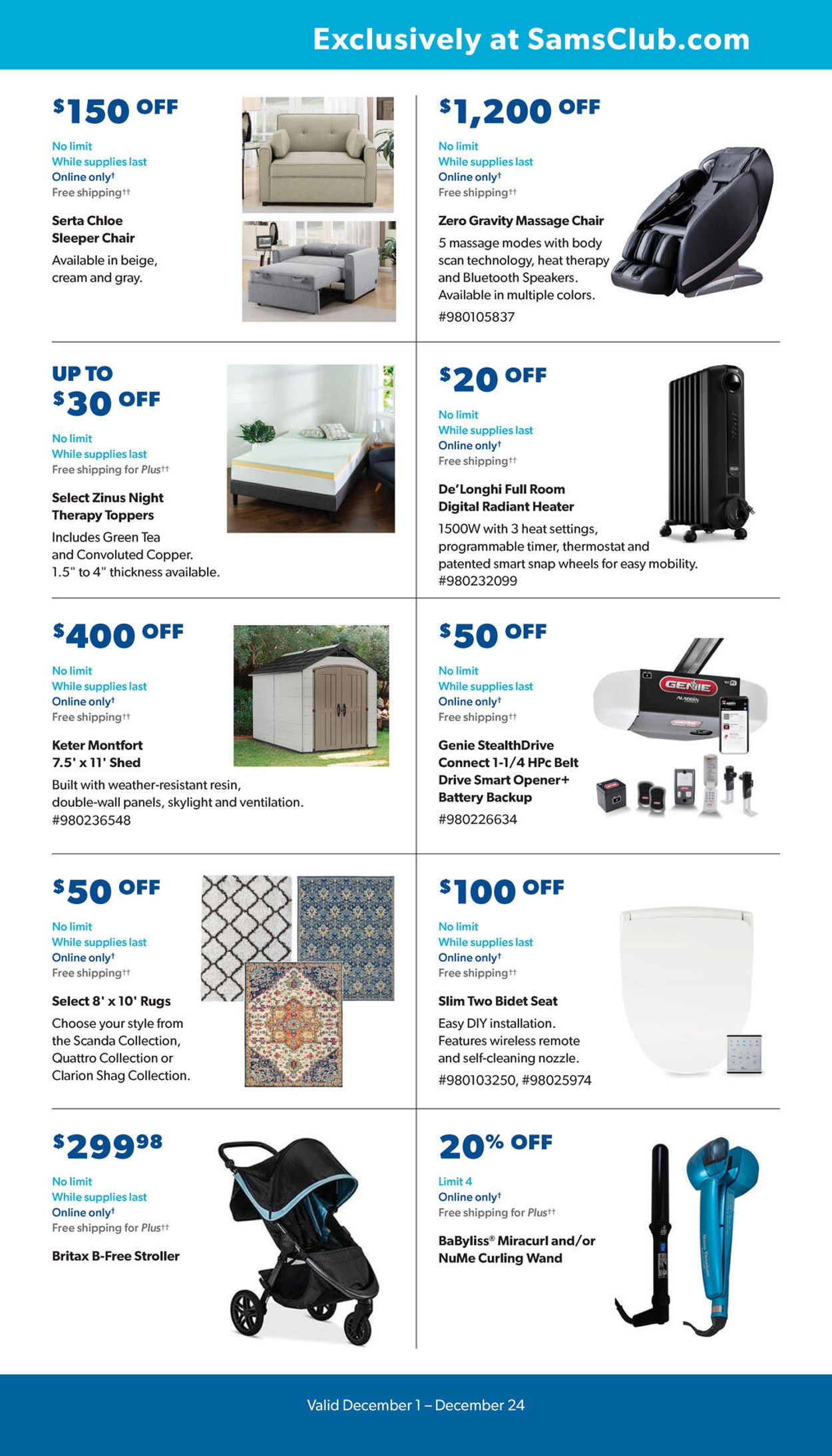 Catalogue Sam's Club from 12/01/2020