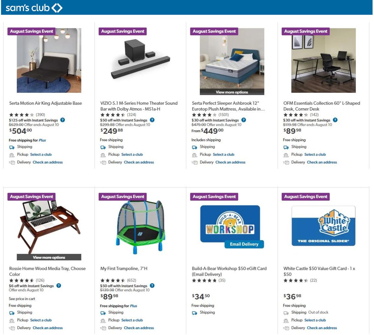 Catalogue Sam's Club from 08/01/2022
