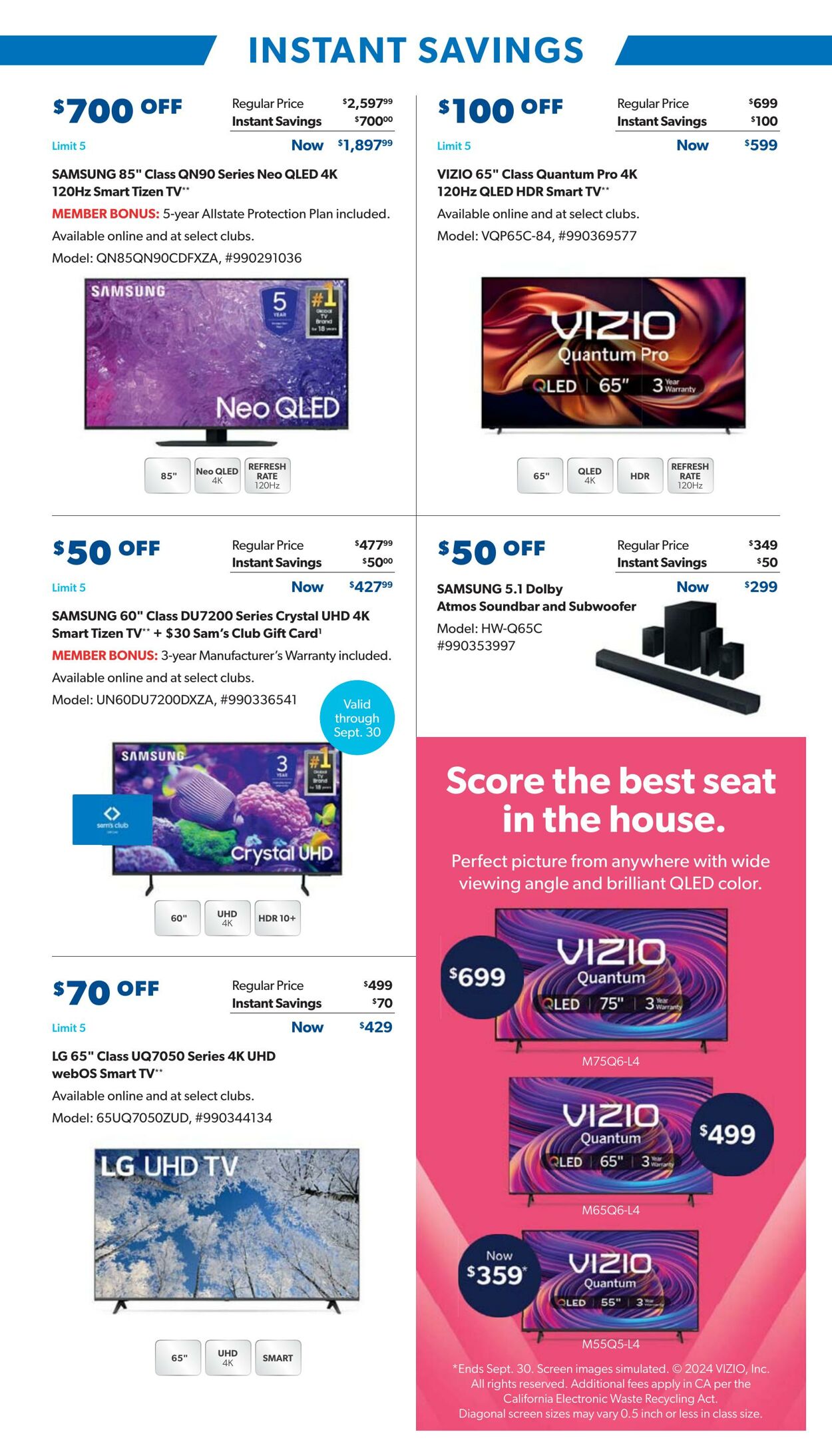 Catalogue Sam's Club from 08/28/2024