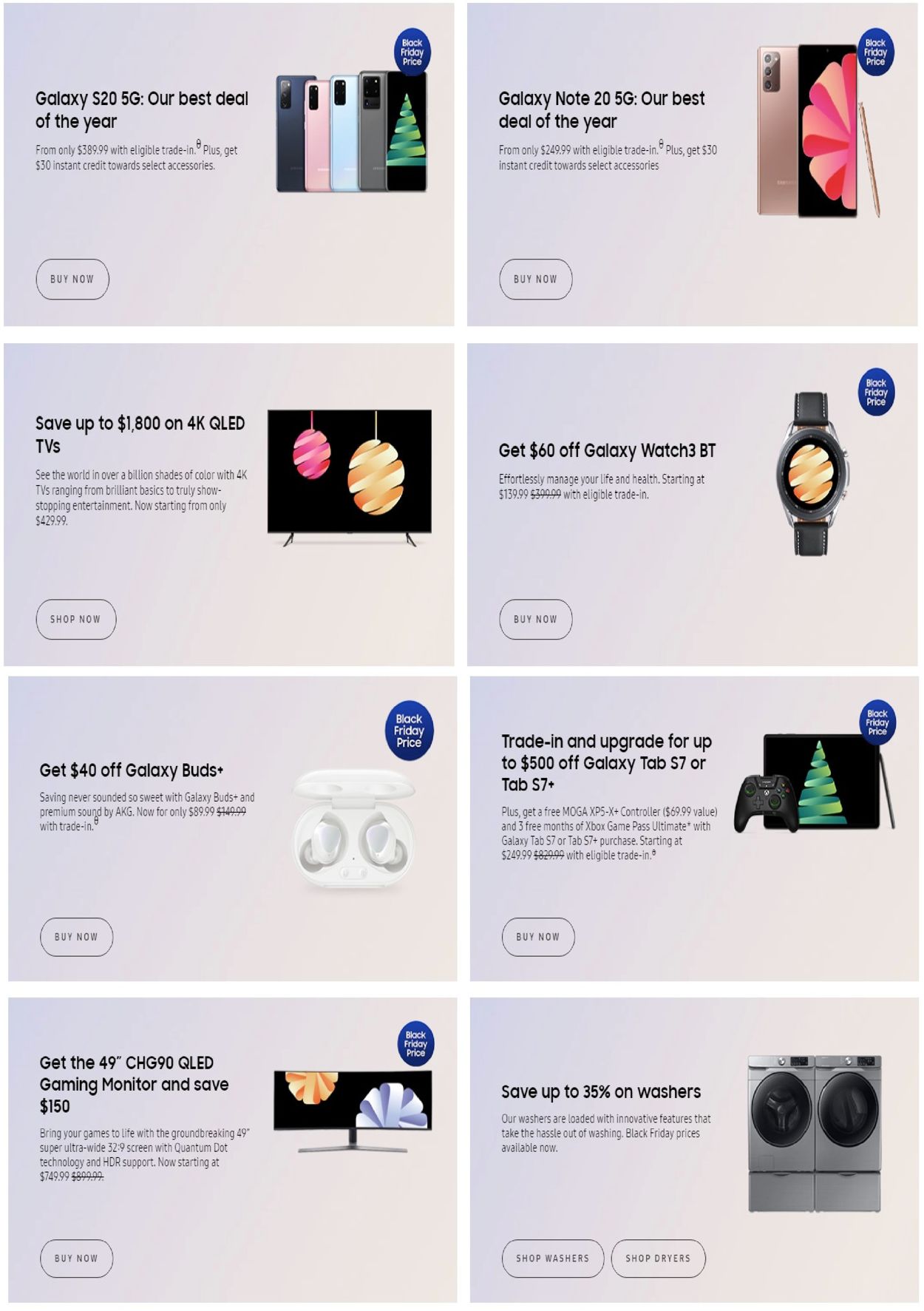 Catalogue Samsung Holiday 2020 from 11/25/2020