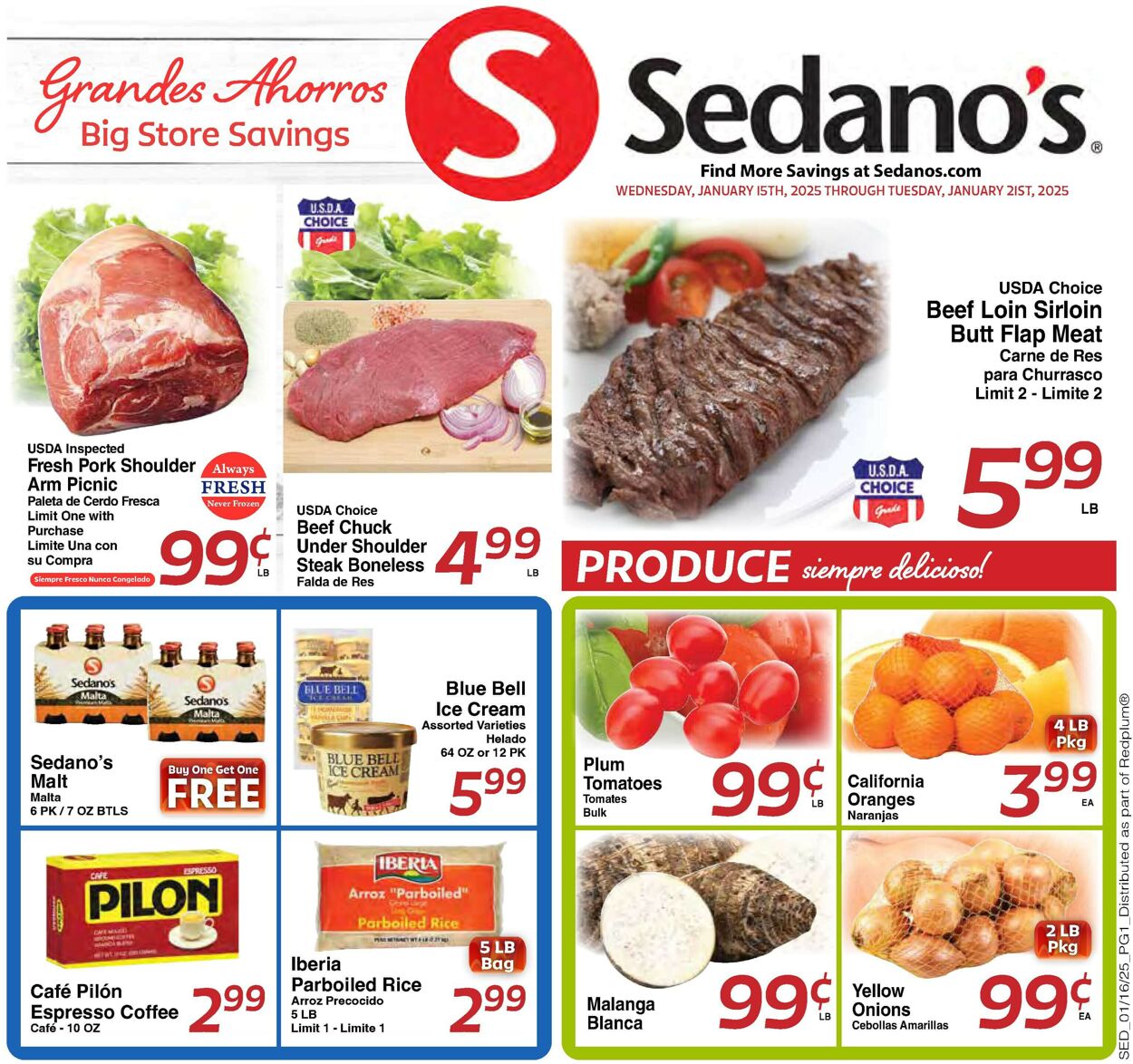 Catalogue Sedano's from 01/15/2025