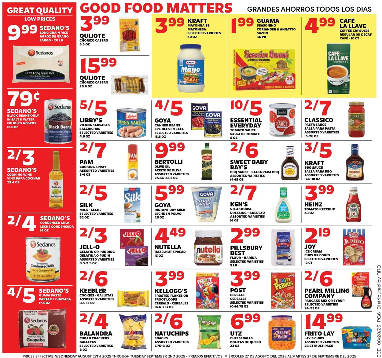 Catalogue Sedano's from 08/27/2025