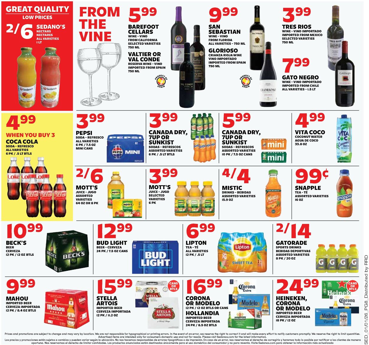 Catalogue Sedano's from 01/01/2026