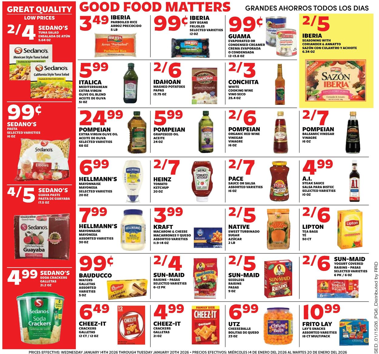 Catalogue Sedano's from 01/14/2026