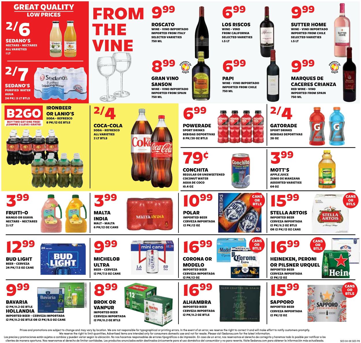 Catalogue Sedano's from 04/08/2026