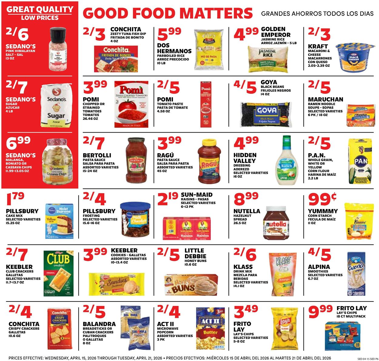 Catalogue Sedano's from 04/15/2026